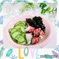 ♪としクック♪'s cooksnap of when they made わかめ・たこ・胡瓜の酢のもの.