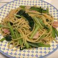 neneko's cooksnap of when they made ランチに♪小松菜とベーコンの和風パスタ.