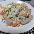ここあおらぶ's cooksnap of when they made 豚ヒレのソテー 彩り野菜ソース.
