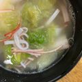 手抜きクック's cooksnap of when they made 生姜香る♡レタスとカニカマのスープ.