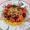 在宅勤務のおじさん's cooksnap of when they made なすとほうれん草のトマトパスタ＊＊.