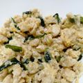 ❀さきこ❀'s cooksnap of when they made 栄養満点　鶏ミンチ・ニラ・シメジの卵とじ.