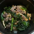 ホットマロンラテ's cooksnap of when they made 春菊大量消費！牛肉と春菊のすき焼き風煮.