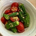 みのりっくす's cooksnap of when they made レンジだけ！ミニトマトとオクラのサラダ.