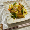 Laufen's cooksnap of when they made 豚こまとキャベツの粒マスマヨソテー.