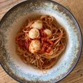 みるく茶's cooksnap of when they made モッツァレラチーズのトマトソースパスタ✿.