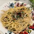 komugiko4's cooksnap of when they made 釜揚げシラスと大葉のパスタ.