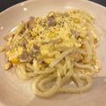 れいちぇるママ★'s cooksnap of when they made 簡単ランチ♪全卵でうどんカルボナーラ.