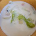 お絹タン's cooksnap of when they made 豆苗入り・舞茸と里芋の味噌ミルクスープ.