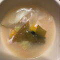 9ma9ma's cooksnap of when they made 具沢山♪かぼちゃと豚肉のごま風味みそ汁.