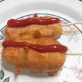 みしゅ（≧ω≦）'s cooksnap of when they made HMで、ミニアメリカンドック♪.