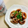いなばっくす☆'s cooksnap of when they made ビールが進む♪イカのにんにくオイマヨ炒め.