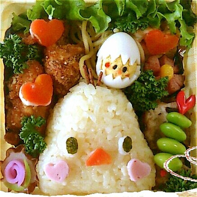 チキンラーメンひよこちゃん簡単キャラ弁♪ by ひよこクン