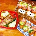 ukiyo44's cooksnap of when they made キャラ弁＊おさるさん稲荷❤︎.