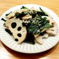 かなりんココりん's cooksnap of when they made れんこんとほうれん草ガーリックバター醤油.