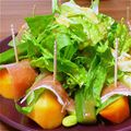 marumaru32's cooksnap of when they made 簡単⭐️柿と生ハムとルッコラのピンチョス.