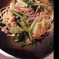 ☆すうたん☆'s cooksnap of when they made 小松菜と桜えびの和風パスタ♪妊婦さんにも.