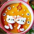 ユウキミチ's cooksnap of when they made キャラ弁♪型ぬきで簡単おすわりクマちゃん.