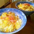 ももチィ～★'s cooksnap of when they made ☆唐揚げリメイク★簡単とろとろ親子丼☆.