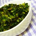 いこたん's cooksnap of when they made めんつゆで！かぶ（大根)の葉のピリ辛炒め.