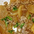 もにもにわ's cooksnap of when they made 大根と豚肉のピリ辛煮.