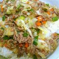 iikoiko's cooksnap of when they made ☆キャベツとひき肉のコクうま豚丼☆.
