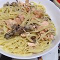 デュラエース's cooksnap of when they made 鮭ときのこのクリームスパゲティ.