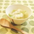 まんまるらあて's cooksnap of when they made 餃子の皮でヘルシー豆腐ワンタンスープ☆.