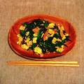 ducarin's cooksnap of when they made ほうれん草と卵のめんつゆバター炒め.