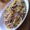 murasakixx's cooksnap of when they made しめじの和風カルボナーラ.