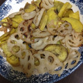 おにかぼちゃ's cooksnap of when they made 蓮根とさつまいもの塩にんにく炒め♪.