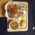 komutatata's cooksnap of when they made ☆トロ〜リ卵の卵キムチ丼☆.