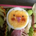 ０４２２'s cooksnap of when they made ❤ゆで卵ちゃん❤≪簡単キャラ弁≫.