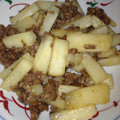 WishBear's cooksnap of when they made 長いもと挽き肉の味噌炒め.