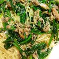 clayon's cooksnap of when they made ほうれん草とオイルサーディンのパスタ.