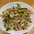 ママメイン！時々子供's cooksnap of when they made ハムきゅうりちくわの和風サラダ.