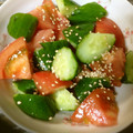 ふ〜あちゃん's cooksnap of when they made 超簡単★トマトとキュウリの中華和え.