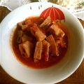 tamusan's cooksnap of when they made 岩国れんこんとごぼうのピリ辛トマト煮込み.