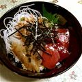 KUMI KUMI's cooksnap of when they made ごまダレ海鮮丼♪新鮮なお刺身を使って。.