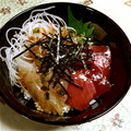 KUMI KUMI's cooksnap of when they made ごまダレ海鮮丼♪新鮮なお刺身を使って。.