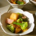 時花菜's cooksnap of when they made 柿とハムとブロッコリーの炒めもの.