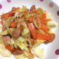 あやママ99's cooksnap of when they made ウインナーとキャベツの照り焼き炒め.