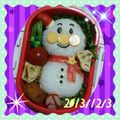 美優鈴♪'s cooksnap of when they made キャラ弁☆アンパンマン雪だるま.