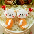 Pooh−Kana's cooksnap of when they made キャラ弁♪型ぬきで簡単おすわりクマちゃん.