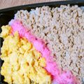 もりはん's cooksnap of when they made キレイで自画自賛♡春のそぼろ弁当♡.