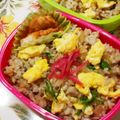 kaori5548's cooksnap of when they made 豚ひき肉と水菜の和風チャーハン.
