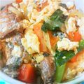 BYU's cooksnap of when they made ずぼらなレシピ！缶詰の卵とじ！丼もOK！.