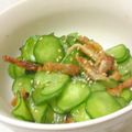papikun's cooksnap of when they made カリカリ鶏皮で✿きゅうりの酢の物✿.