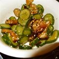 ひろヒロちゃん's cooksnap of when they made 簡単＊なすとキュウリの胡麻油和え.