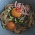 mooon.'s cooksnap of when they made 冷凍うどんで簡単！油そば風うどん.